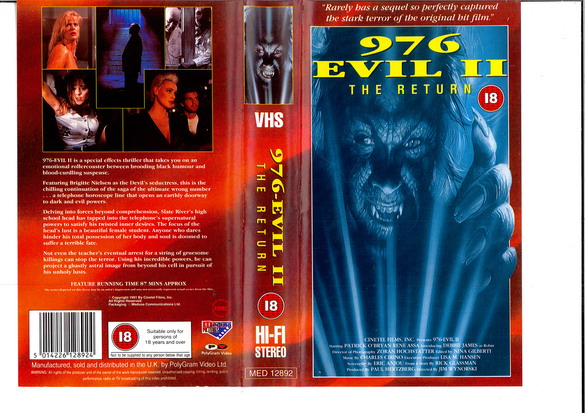 976 EVIL 2 (VHS) UK